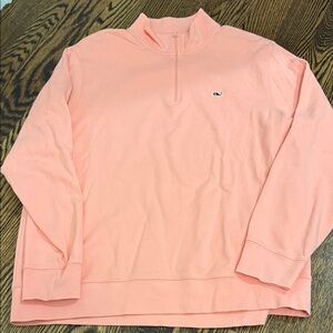 Vineyard Vines Coral Pink Quarter-Zip Pullover